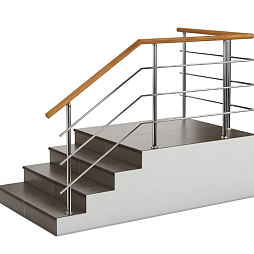 С деревянным поручнем